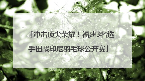 冲击顶尖荣耀！福建3名选手出战印尼羽毛球公开赛